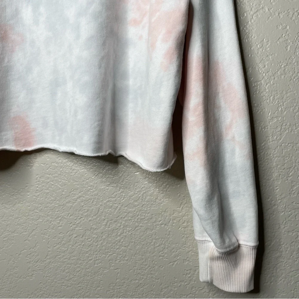 Hollister Cropped Embroidered Tie Dye Crewneck Long Sleeve Floral